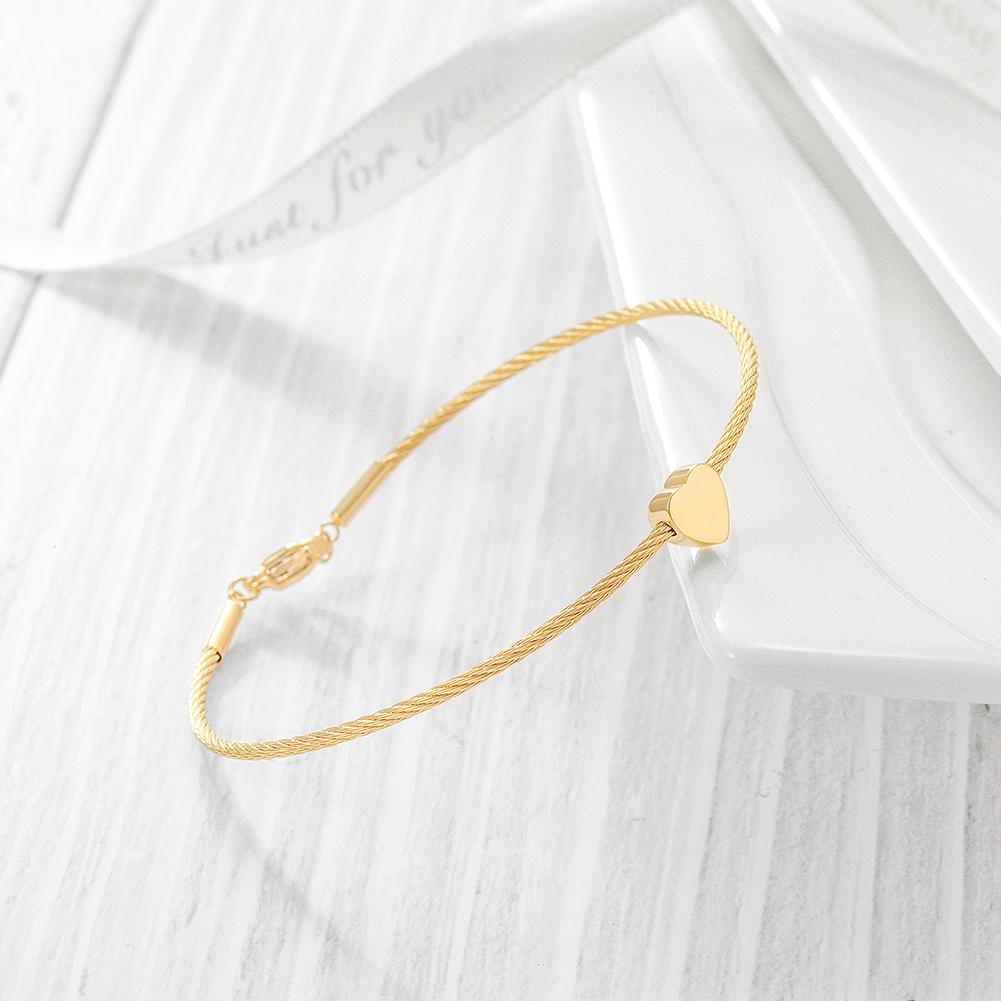 Classic Heart Cable Bangle Bracelet