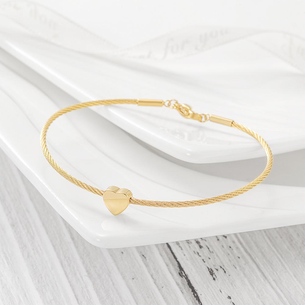 Classic Heart Cable Bangle Bracelet